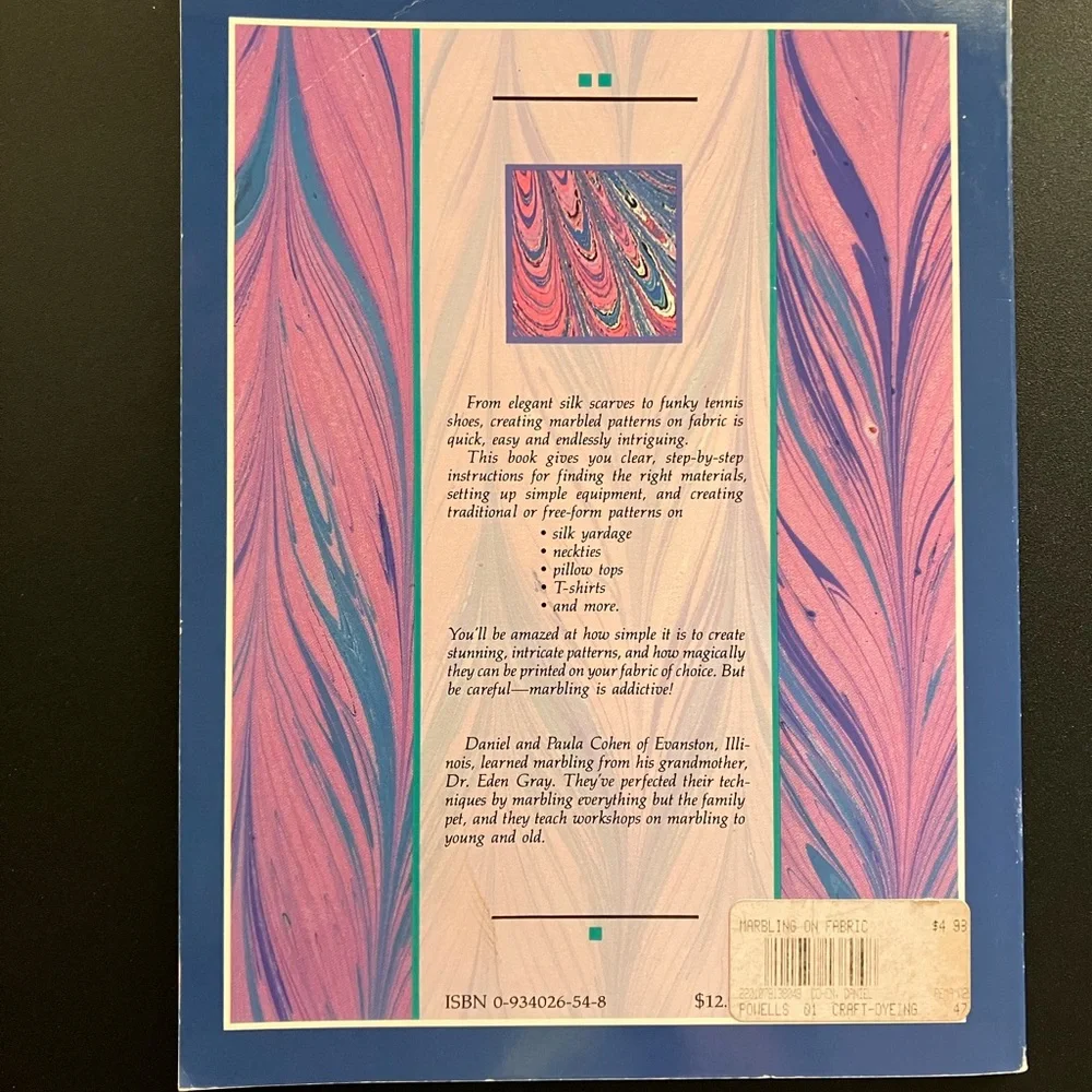 Marbling on Fabric Book Craft How To Upcycle Embellish Project Art Instruction